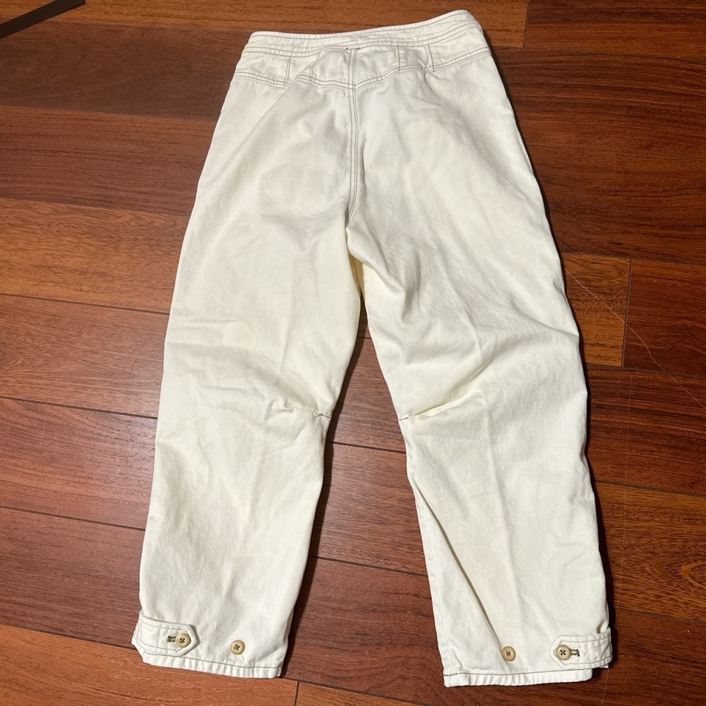 Free People Cream Carpenter High Rise Straight Leg Jeans Size 6 - Picture 6 of 6